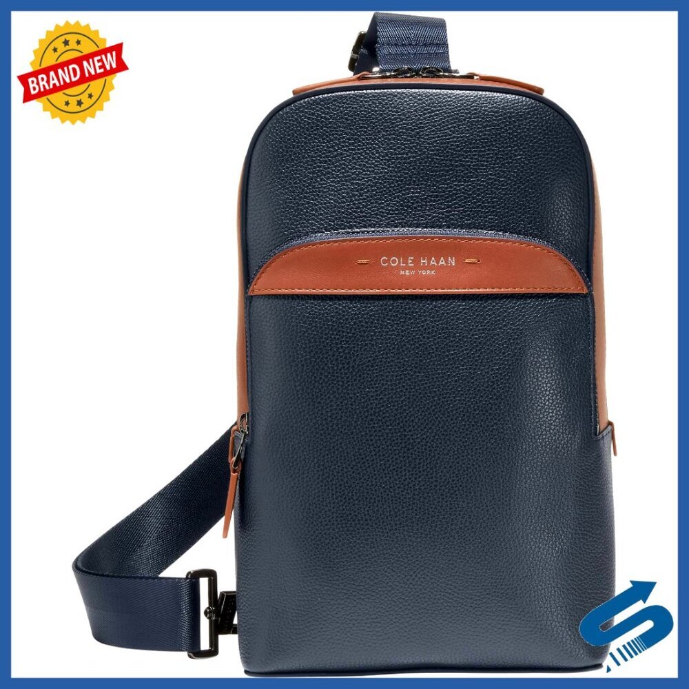 Leather Crossbody Sling Bag, Compact 7.5x12, Adjustable Strap, Multiple Pockets